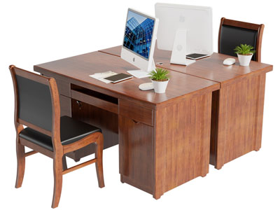 现代实木办公桌椅组合3d模型 现代实木办公桌椅组合