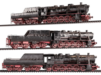 现代老式火车头 蒸汽式火车3d模型 现代老式火车头 蒸汽式火车