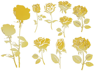 现代玫瑰花剪影 剪纸 墙饰