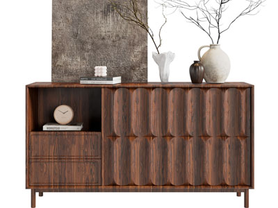 侘寂风玄关柜 边柜 摆件