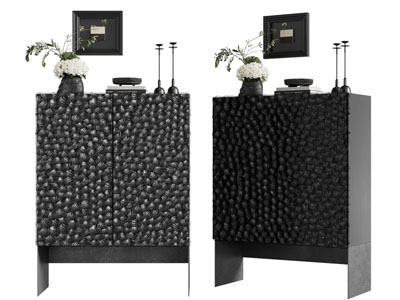 现代黑色玄关柜 边柜