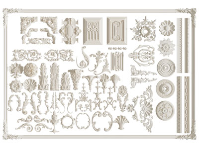 欧式石膏线条 雕花装饰构件 灯盘
