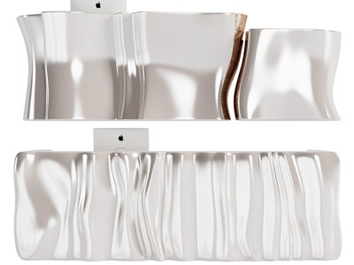 后现代银色金属质感前台接待台3d模型 后现代银色金属质感前台接待台