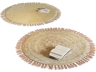 侘寂风草编流苏圆形地毯3d模型 侘寂风草编流苏圆形地毯