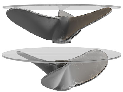 现代圆形玻璃茶几3d模型 现代圆形玻璃茶几