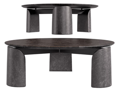 侘寂风圆形茶几3d模型 侘寂风圆形茶几