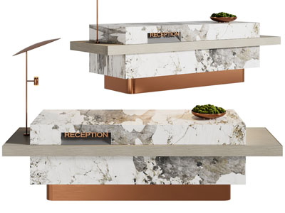 现代前台接待台3d模型 现代前台接待台