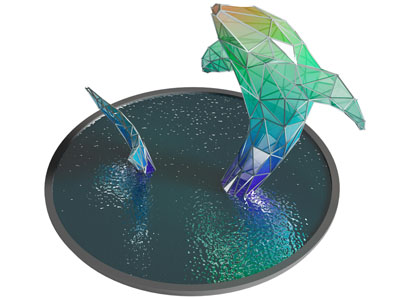 现代几何鲸鱼城市雕塑雕刻小品3d模型 现代几何鲸鱼城市雕塑雕刻小品