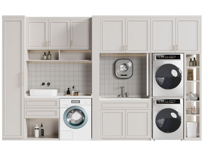 北欧阳台洗衣机收纳柜