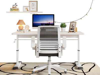 现代学生书桌椅组合3d模型 现代学生书桌椅组合