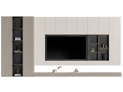 现代装饰柜电视背景墙3d模型 现代装饰柜电视背景墙