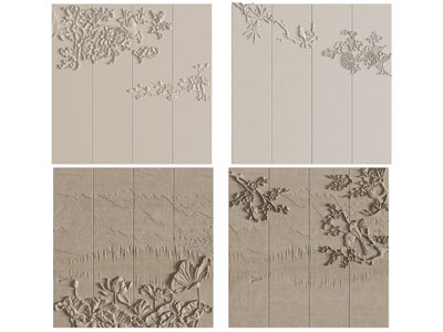 新中式浮雕背景墙3d模型 新中式浮雕背景墙