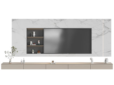 现代电视柜 电视背景墙 电视机