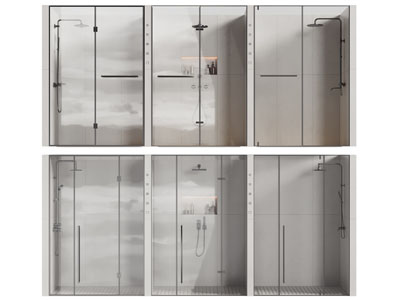 现代淋浴房3d模型 现代淋浴房