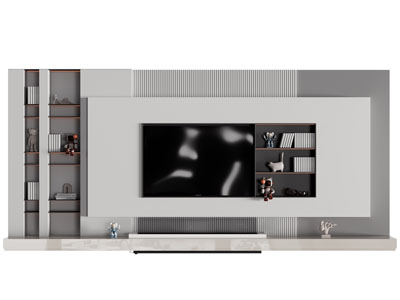 现代电视背景墙3d模型 现代电视背景墙