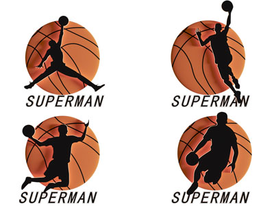 现代篮球运动员剪影 墙饰