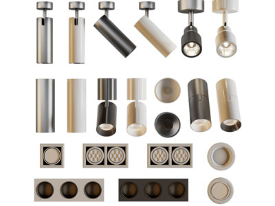 现代可转向筒灯射灯 格栅灯