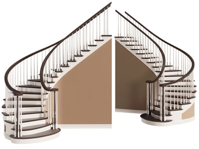 现代旋转楼梯3d模型 现代旋转楼梯