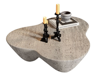 侘寂风不规则茶几 烛台3d模型 侘寂风不规则茶几 烛台