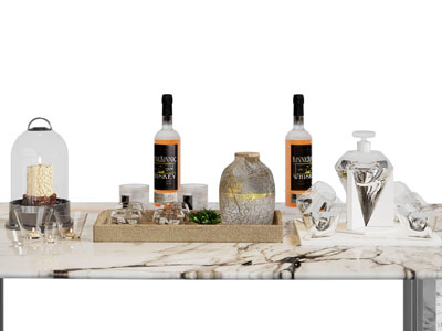 现代托盘茶具杯子 酒瓶酒杯