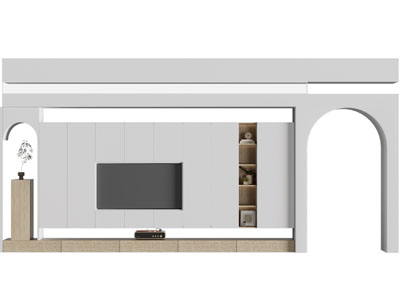 现代电视背景墙3d模型 现代电视背景墙