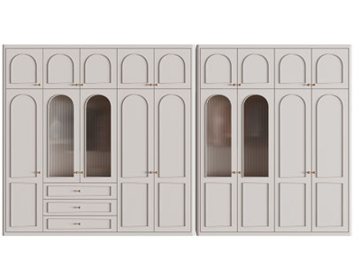 法式衣柜3d模型 法式衣柜