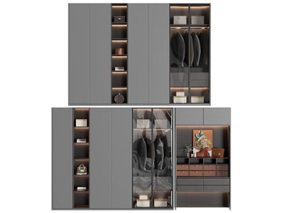 现代衣柜3d模型 现代衣柜