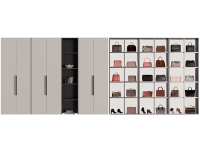 现代箱包收纳装饰衣柜3d模型 现代箱包收纳装饰衣柜