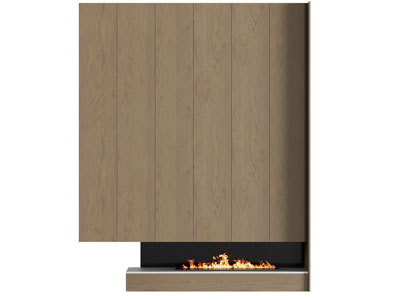 现代带壁炉火炉的装饰柜