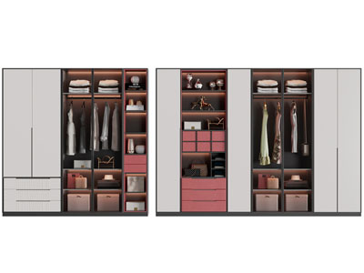 新中式衣柜3d模型 新中式衣柜
