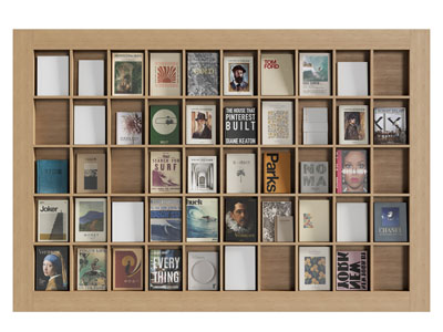 现代墙面实木书刊杂志收纳架