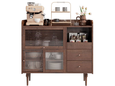 现代实木中古风餐边柜