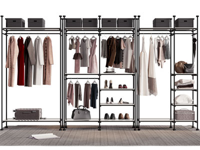 现代开放式更衣柜3d模型 现代开放式更衣柜
