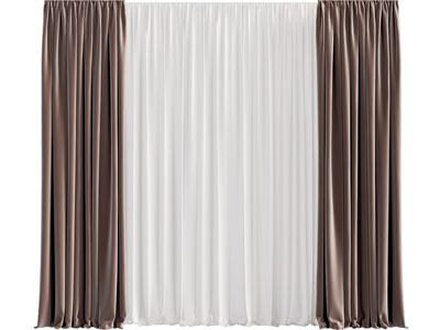 现代窗帘窗纱3d模型 现代窗帘窗纱