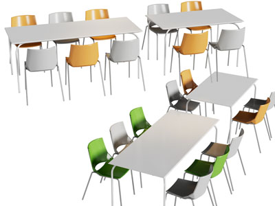 现代餐桌椅组合3d模型 现代餐桌椅组合