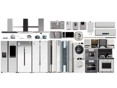 现代电冰箱 空调 洗衣机 抽油烟机 集成灶家用电器3d模型 现代电冰箱 空调 洗衣机 抽油烟机 集成灶家用电器