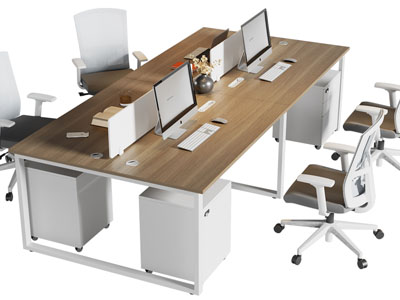 现代办公桌椅组合3d模型 现代办公桌椅组合