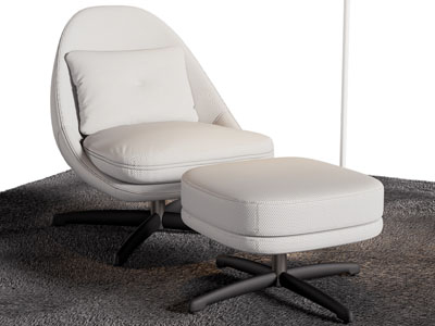 现代休闲椅子 脚踏