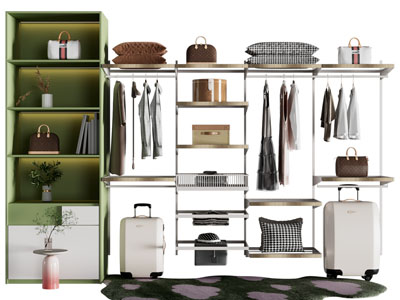 现代开放式衣柜3d模型 现代开放式衣柜