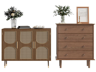 现代中古风玄关柜 边柜 斗柜