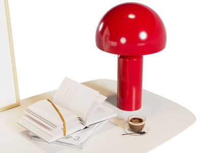 现代台灯 书本 咖啡杯摆件组合