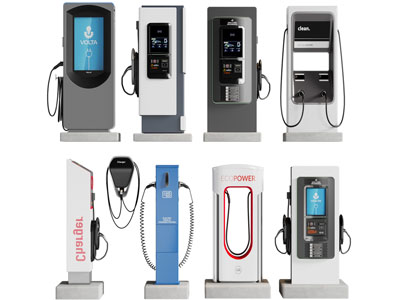 现代新能源车充电桩 商业设备3d模型 现代新能源车充电桩 商业设备