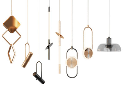 现代轻奢垂线吊灯