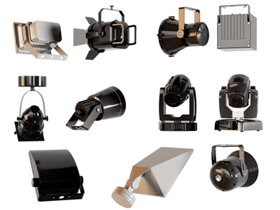 工业风loft可转向金属探照灯 筒灯射灯