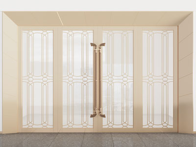 现代装饰铁艺雕花的双扇门 大门