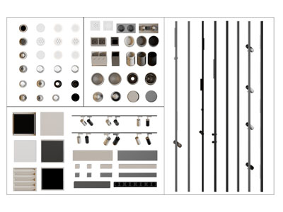 现代可转向筒灯射灯 轨道磁吸灯 格栅灯
