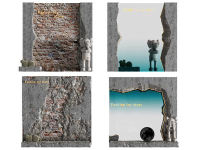 工业风loft粗糙水泥砖墙 背景墙 造墙3d模型 工业风loft粗糙水泥砖墙 背景墙 造墙