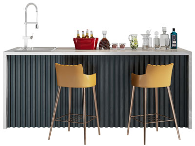 现代轻奢吧台吧椅3d模型 现代轻奢吧台吧椅