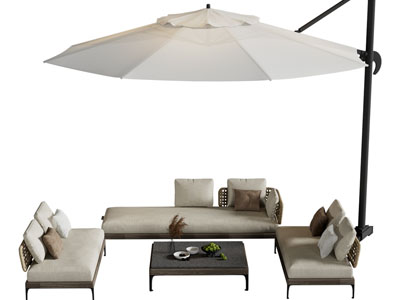 现代户外遮阳伞 多人沙发组合