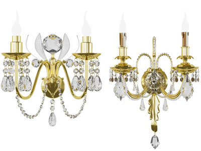 欧式水晶吊坠烛台壁灯